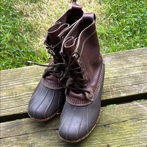 L.L. Bean Men's/womens  Brown and Black Rain Boots 8inch